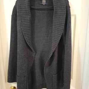 Bluenotes Charcoal Open Front Cardigan